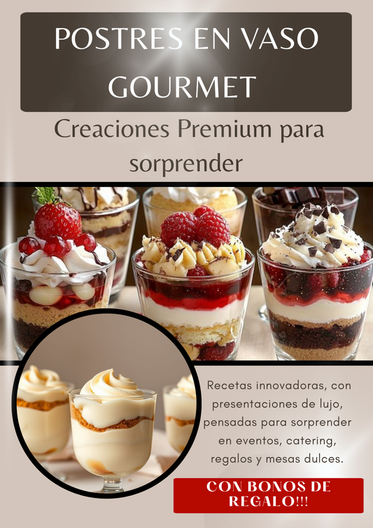 Postres en vaso Gourmet |Ebook para emprender desde casa.